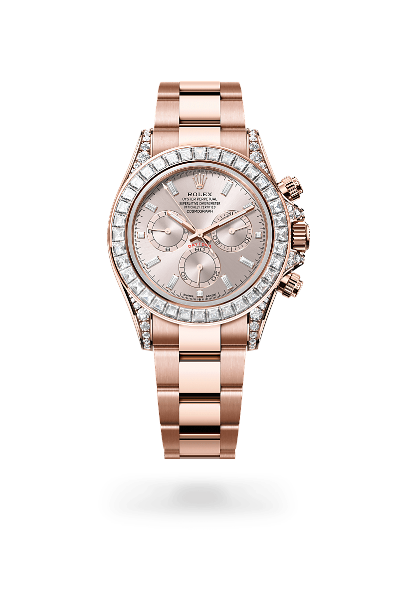 Rolex Cosmograph Daytona in 18 ct Everose gold with lugs set with diamonds, M126595TBR-0001 - Build