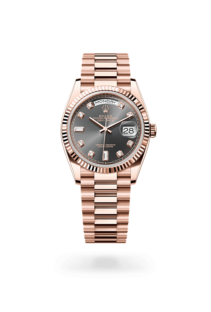 Rolex Day-Date in 18 ct Everose gold, M128235-0050 - J. Vair Jewellers