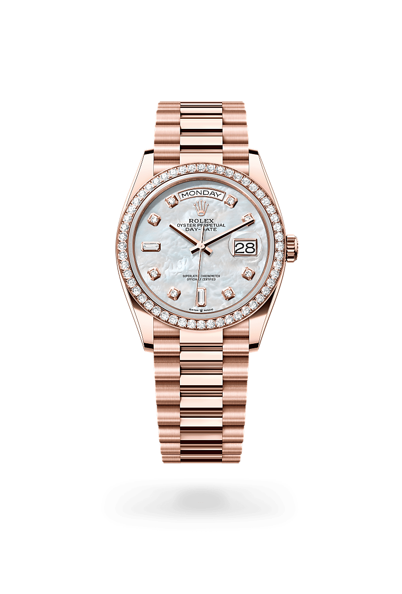 Rolex Day-Date in 18 ct Everose gold, M128345RBR-0028 - J. Vair Jewellers