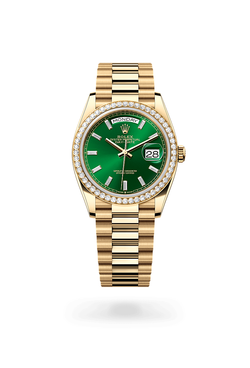 Rolex Day-Date in 18 ct yellow gold, M128348RBR-0078 - Rolex Boutique San Jose