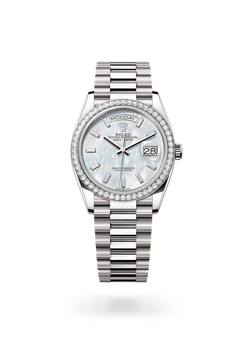 Rolex Day-Date in 18 ct white gold, M128349RBR-0049 - Rolex Boutique San Jose