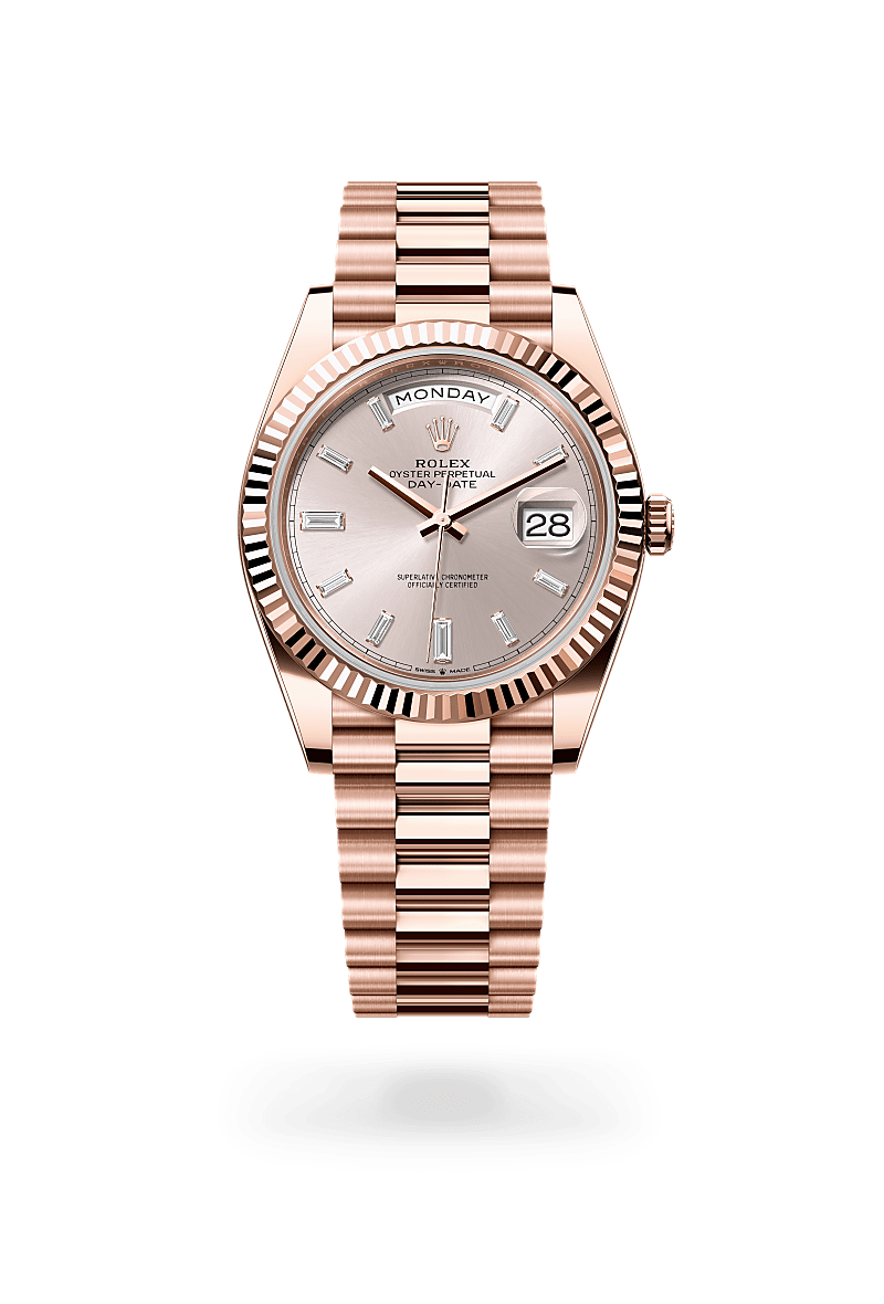 Rolex Day-Date in 18 ct Everose gold, M228235-0004 - J. Vair Jewellers