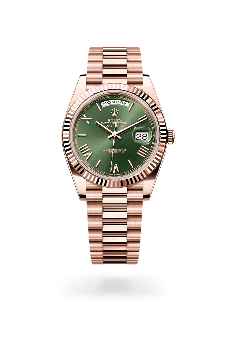 Rolex Day-Date in 18 ct Everose gold, M228235-0025 - J. Vair Jewellers