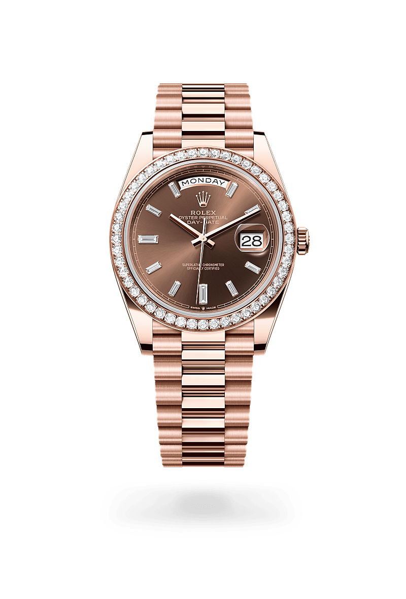 Rolex Day-Date in 18 ct Everose gold, M228345RBR-0006 - Rolex Boutique San Jose
