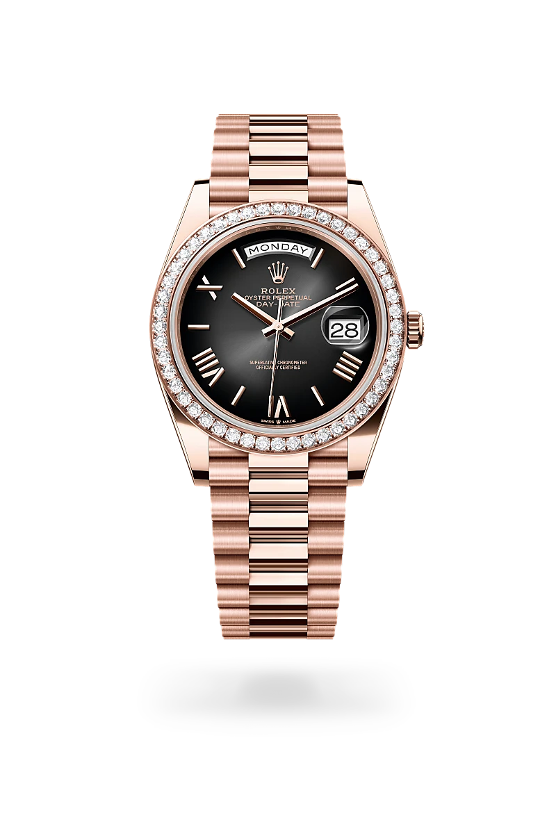 Rolex Day-Date in 18 kt Everose gold, M228345RBR-0025 - Heller Jewelers