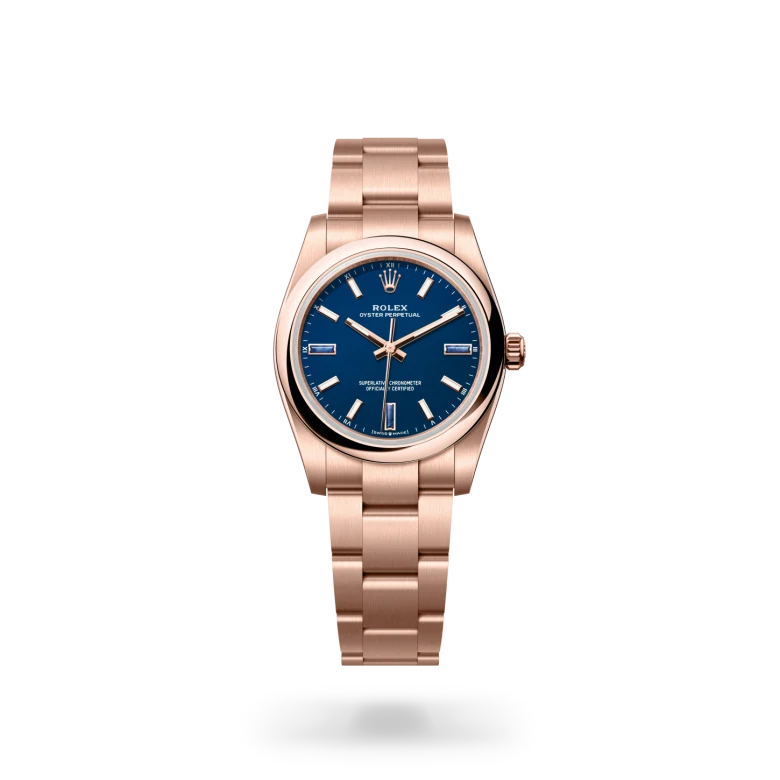 Rolex Oyster Perpetual in 18 ct Everose gold, M124205-0002 - GemOro