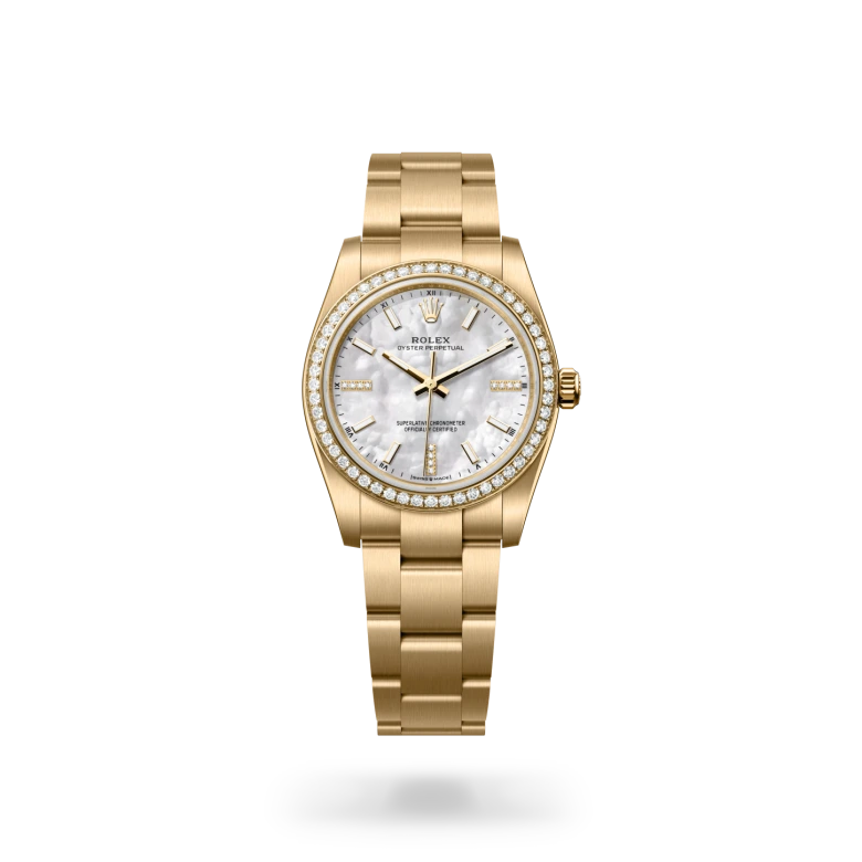 Rolex Oyster Perpetual in 18 kt yellow gold, M124248RBR-0001 - Heller Jewelers