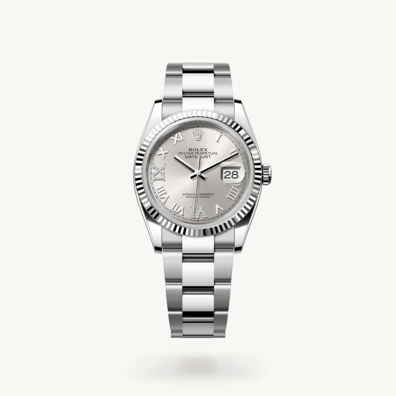 Rolex Datejust in White Rolesor - combination of Oystersteel and white gold, M126234-0030 - Rolex Boutique San Jose