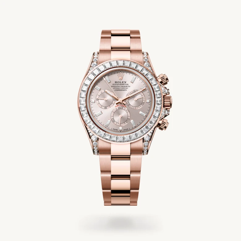 Rolex Cosmograph Daytona in 18 ct Everose gold with lugs set with diamonds, M126595TBR-0001 - Build