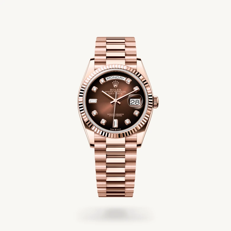 Rolex Day-Date in 18 ct Everose gold, M128235-0037 - J. Vair Jewellers