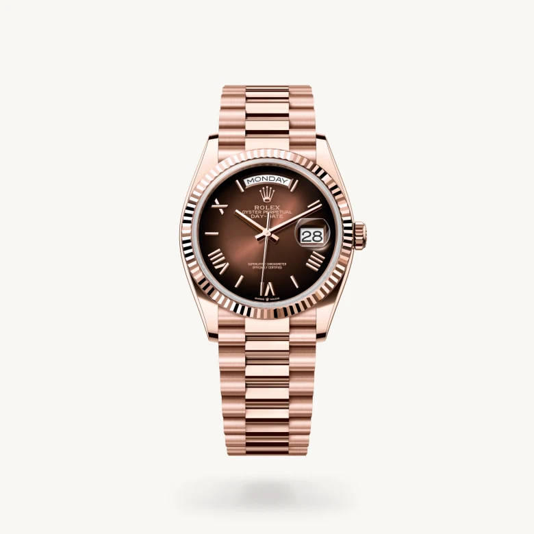 Rolex Day-Date in 18 ct Everose gold, M128235-0075 - Rolex Boutique San Jose