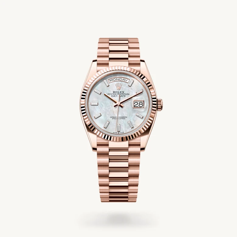 Rolex Day-Date in 18 ct Everose gold, M128235-0078 - J. Vair Jewellers