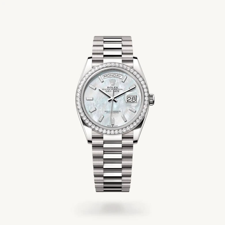 Rolex Day-Date in 18 ct white gold, M128349RBR-0049 - Rolex Boutique San Jose