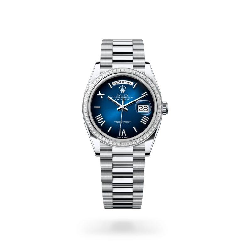 Rolex Day-Date in Platinum, M128396TBR-0021 - Heller Jewelers