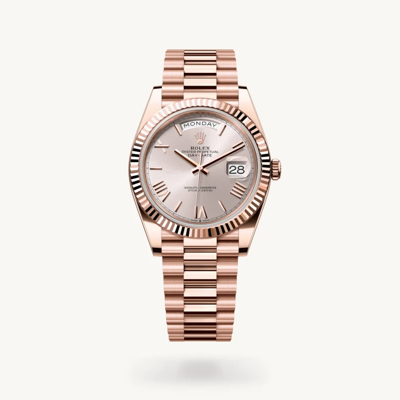 Rolex Day-Date in 18 ct Everose gold, M228235-0001 - J. Vair Jewellers