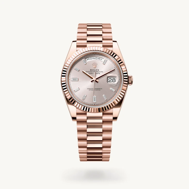 Rolex Day-Date in 18 ct Everose gold, M228235-0004 - J. Vair Jewellers