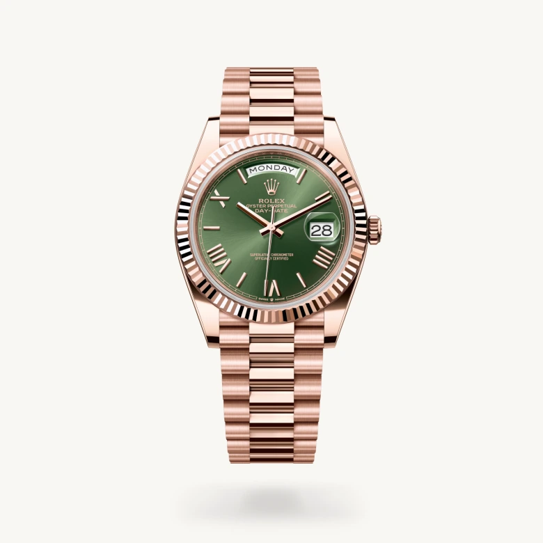 Rolex Day-Date in 18 ct Everose gold, M228235-0025 - J. Vair Jewellers