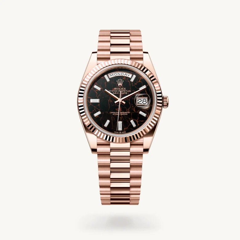 Rolex Day-Date in 18 ct Everose gold, M228235-0045 - J. Vair Jewellers