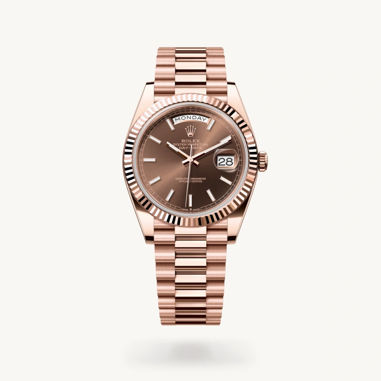 Rolex Day-Date in 18 ct Everose gold, M228235-0053 - J. Vair Jewellers