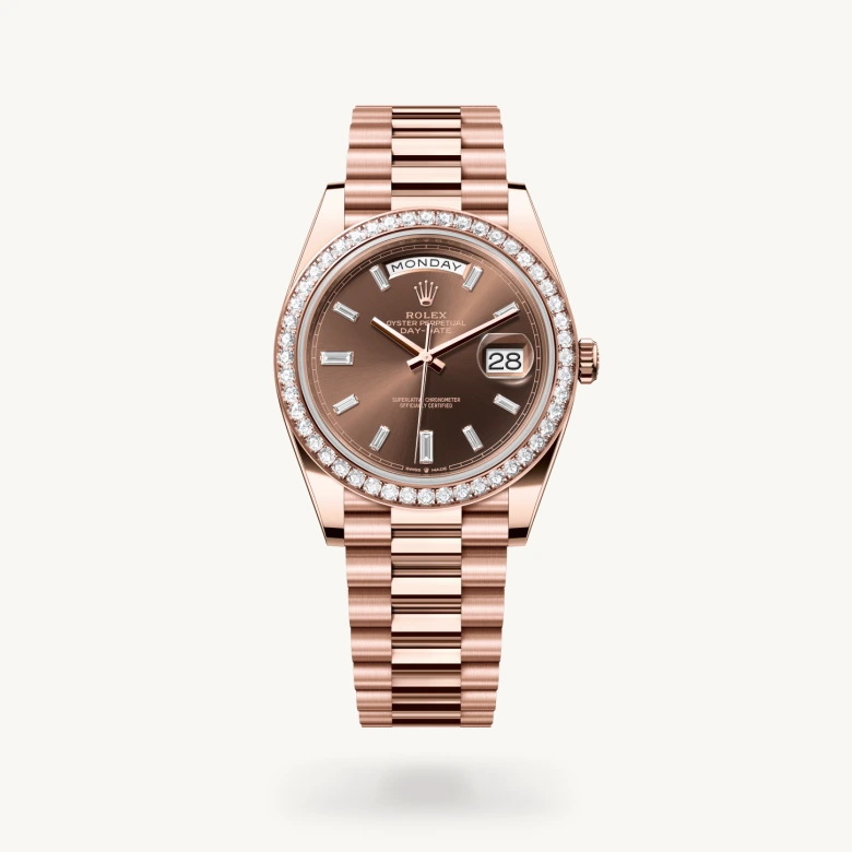 Rolex Day-Date in 18 ct Everose gold, M228345RBR-0006 - Rolex Boutique San Jose