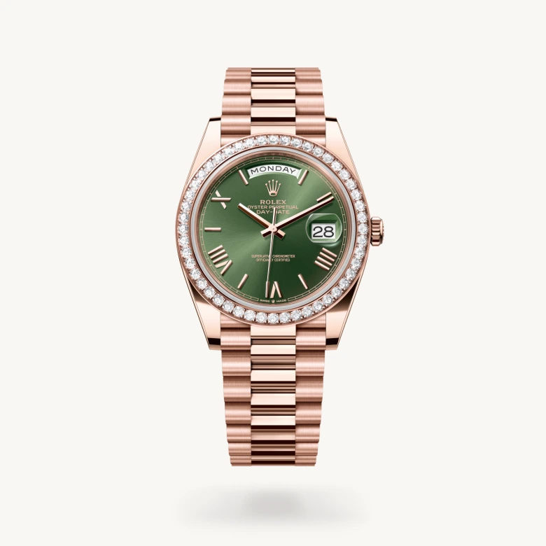 Rolex Day-Date in 18 ct Everose gold, M228345RBR-0011 - Rolex Boutique San Jose