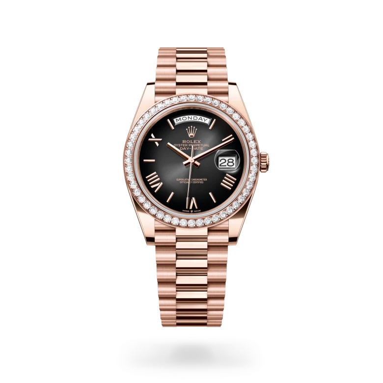 Rolex Day-Date in 18 kt Everose gold, M228345RBR-0025 - Heller Jewelers