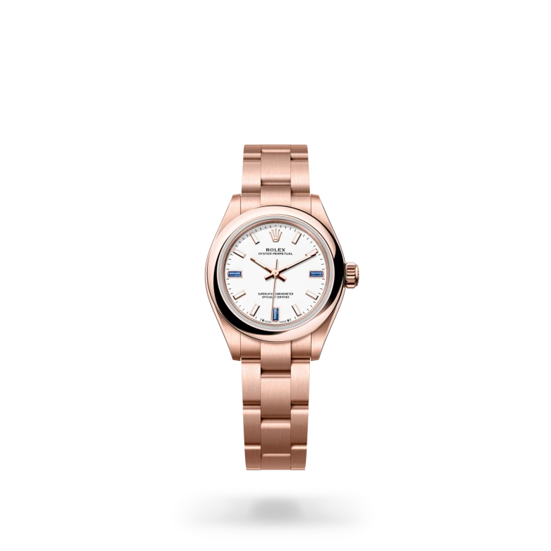 Rolex Oyster Perpetual in 18 kt Everose gold, M276205-0002 - Heller Jewelers