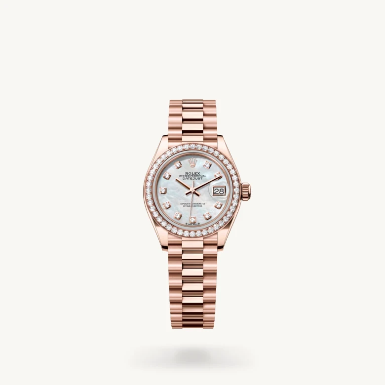 Rolex Lady-Datejust in 18 ct Everose gold, M279135RBR-0010 - Rolex Boutique San Jose