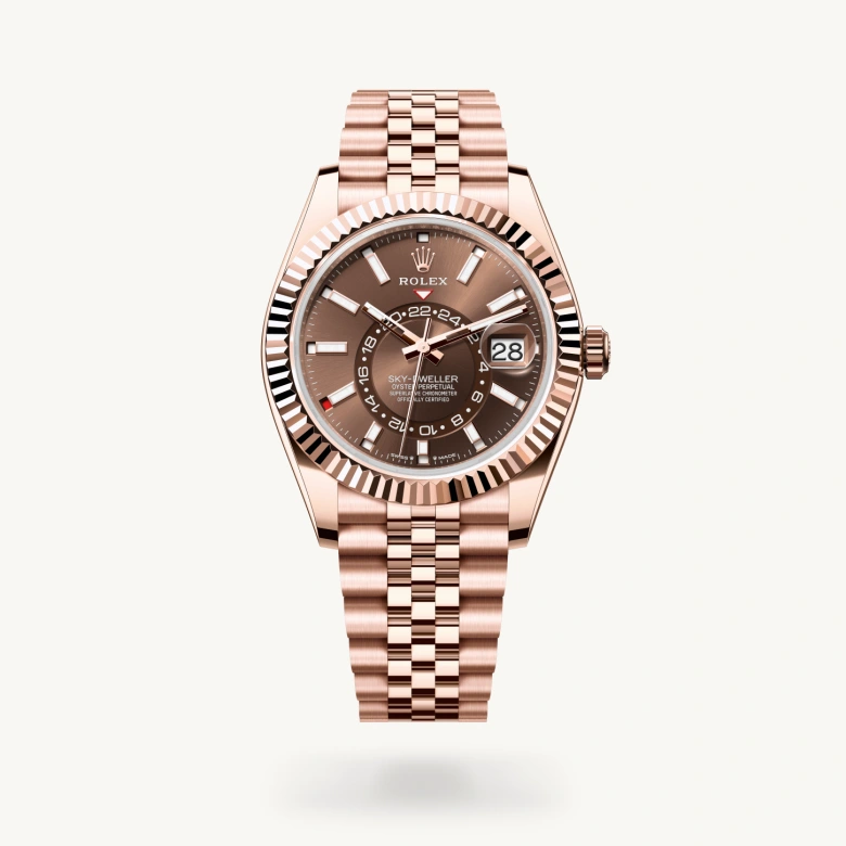 Rolex Sky-Dweller in 18 ct Everose gold, M336935-0006 - J. Vair Jewellers