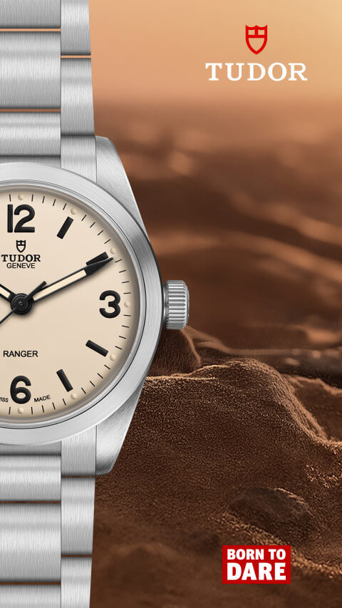 TUDOR banner featuring a TUDOR timepiece