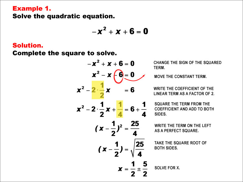 Completing the Square Example