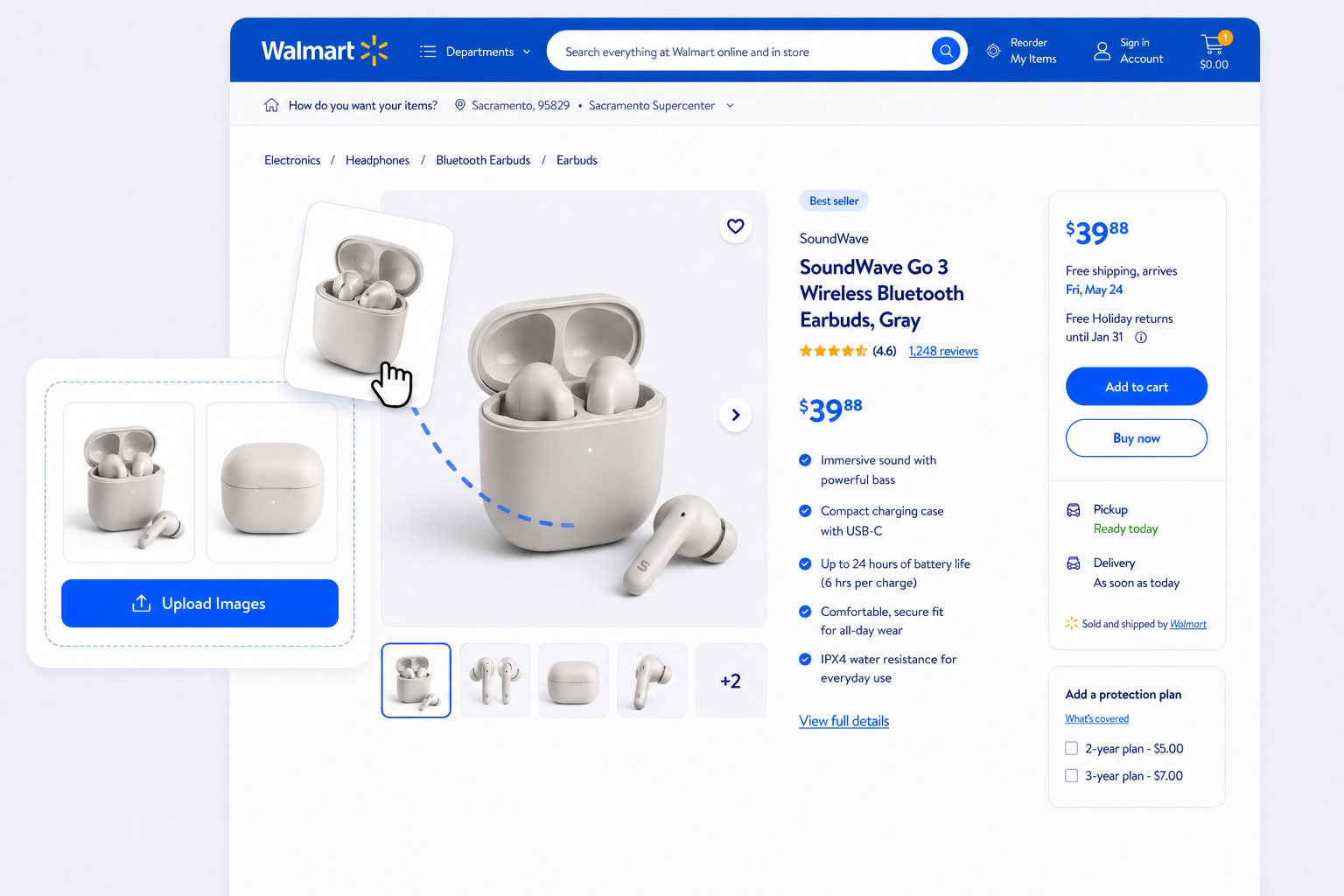 Generate a Walmart-ready listing from product photos with Maxmerce AI