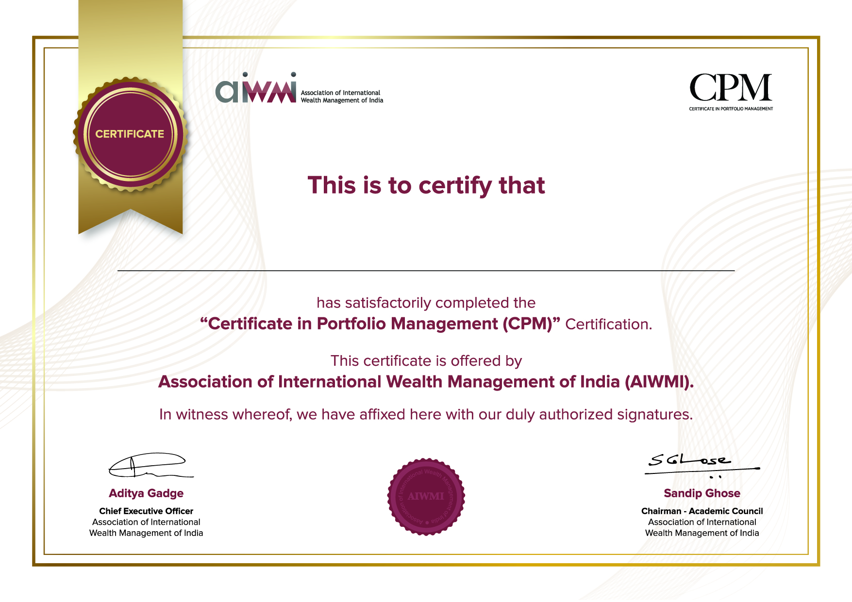 Certificate In Portfolio Management Cpm Equalifi Academy Accredible Certificates Badges And Blockchain