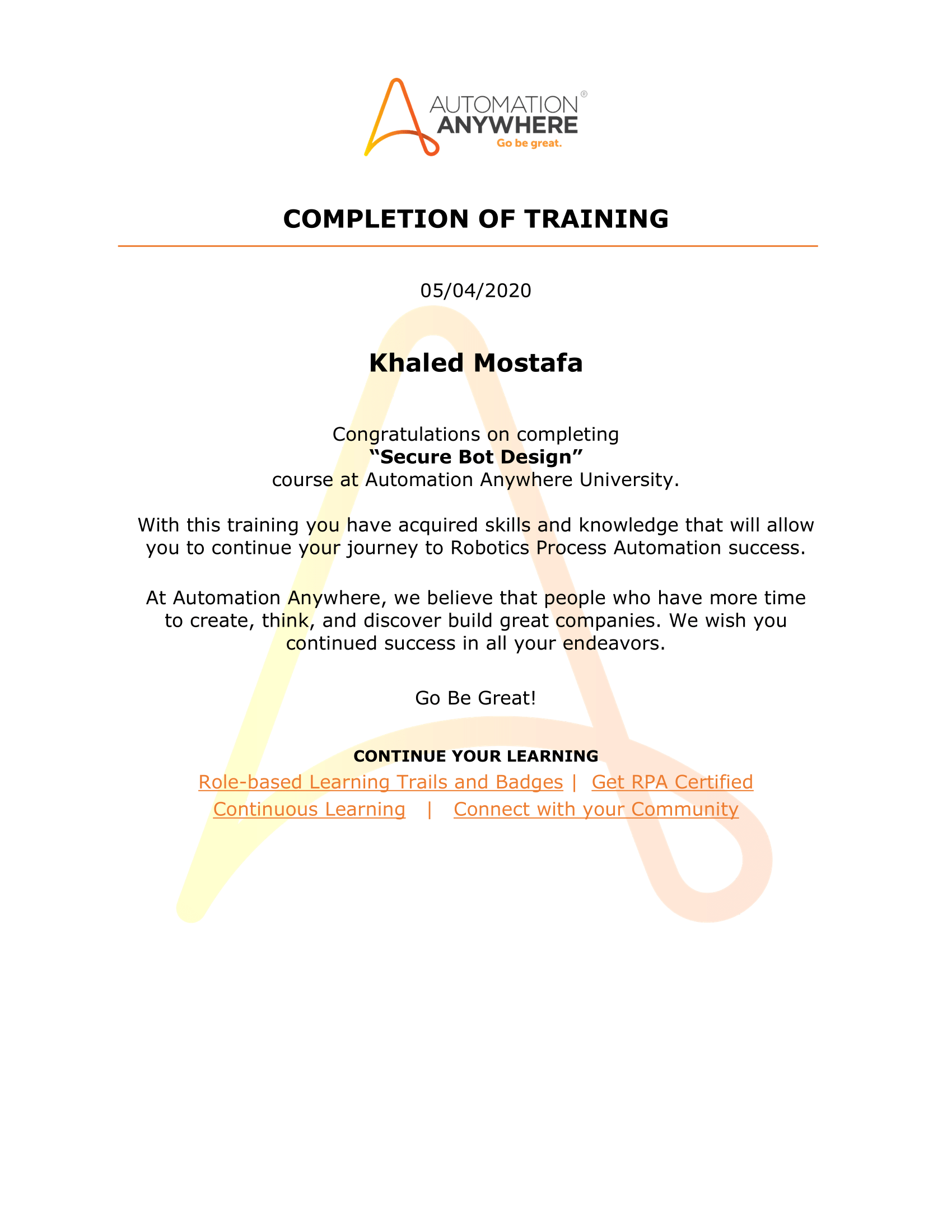 Automation Anywhere Secure Bot Design Khaled Mostafa Automation Anywhere