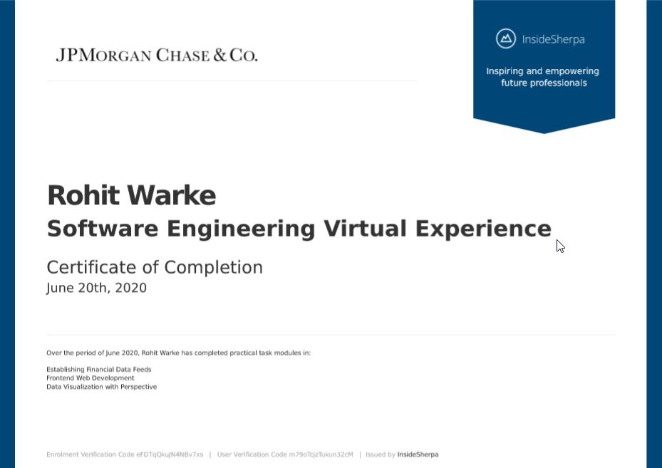 Uploaded image for credential Software	Engineering	Virtual	Experience issued to Rohit Warke on June 20, 2020