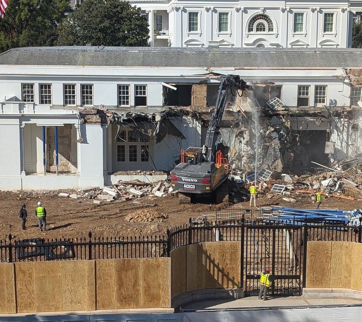 Photo of demolished East Wing