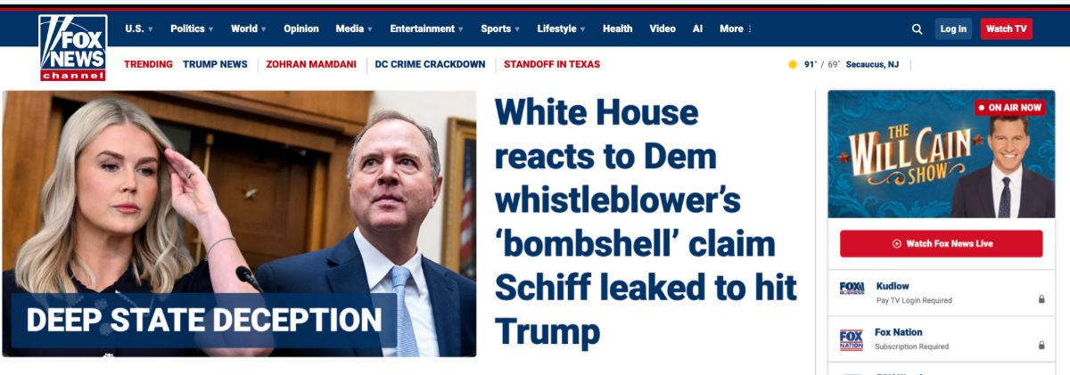 Karoline Leavitt attacks on Fox News website cover