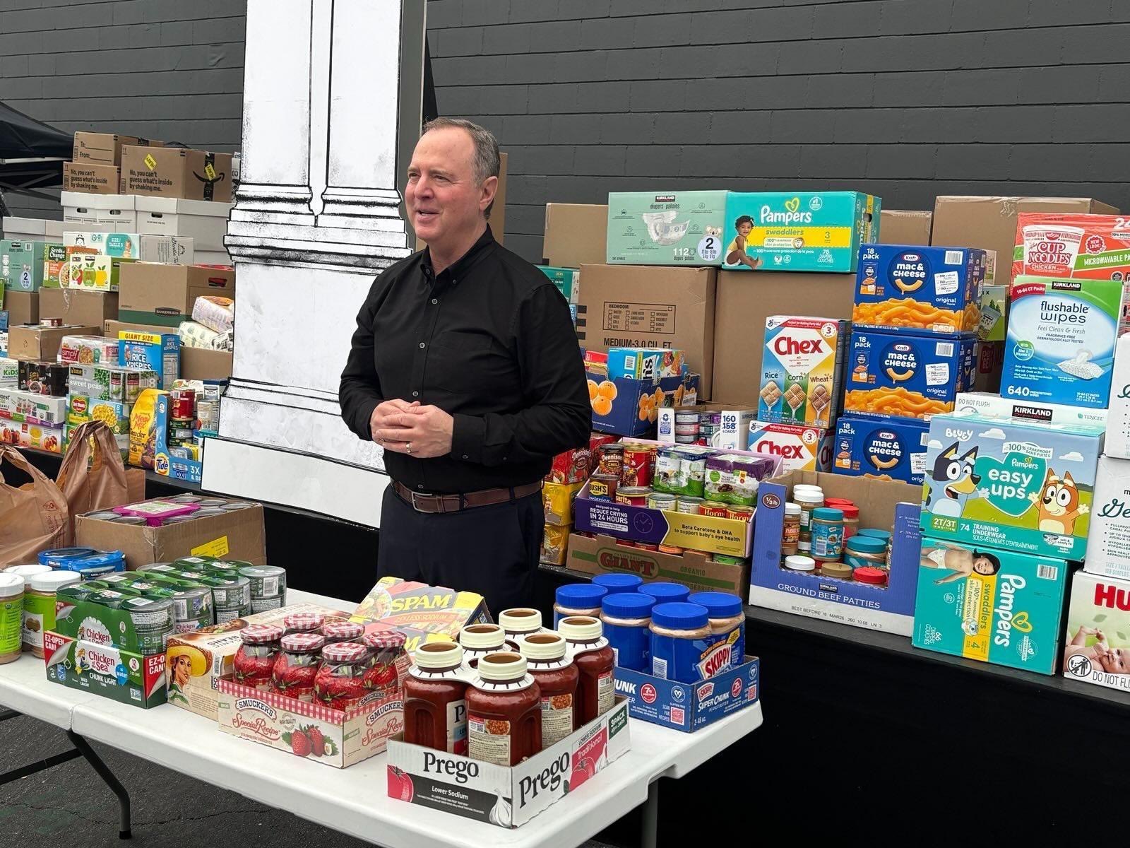 Adam Schiff at Jimmy Kimmel’s Big Beautiful Food Bank