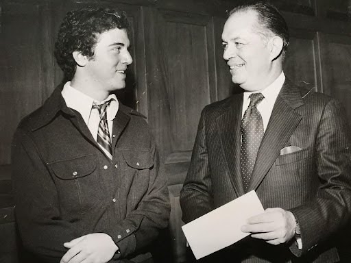 Adam after winning a competition for a speech on America’s free enterprise system
