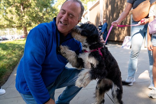 Adam Schiff with his dog