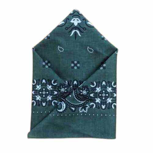 Wilsons of Sharrow - Handkerchief Green with Black and White Paisley 50cm x 50cm