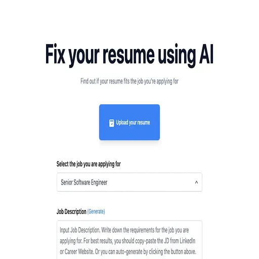 Fix my resume tools ai powered