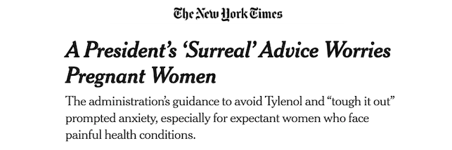 A President's 'Surreal' Advice Worries Pregnant Women