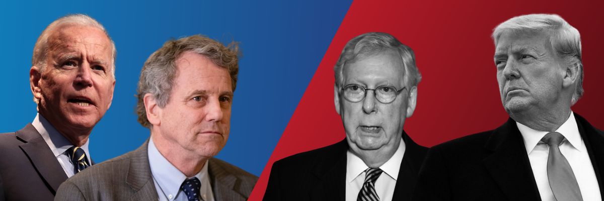 Sherrod Brown and President Biden vs. Donald Trump and Mitch McConnell