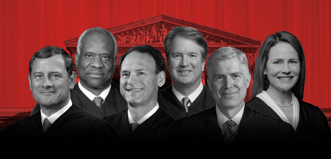 John Roberts, Clarence Thomas, Brett Kavanaugh, Amy Coney Barrett, Samuel Alito, Neil Gorsuch