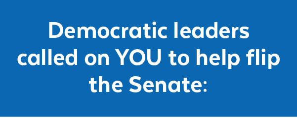 Democratic leaders called on you to help flip the Senate: