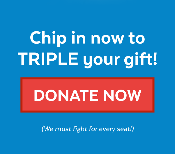 Chip in now to triple your gift! | Donate now (We must fight for every seat!)
