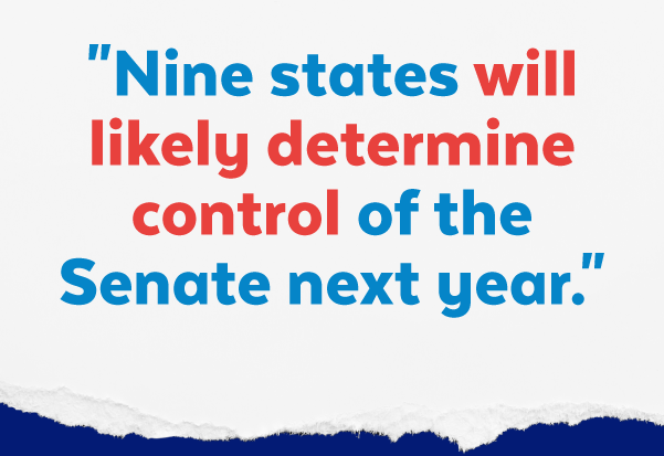 'Nine states will likely determine control of the Senate next year.'