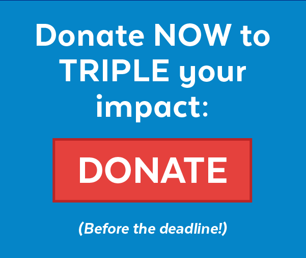 Donate now to triple your impact: | Donate (Before the deadline!)