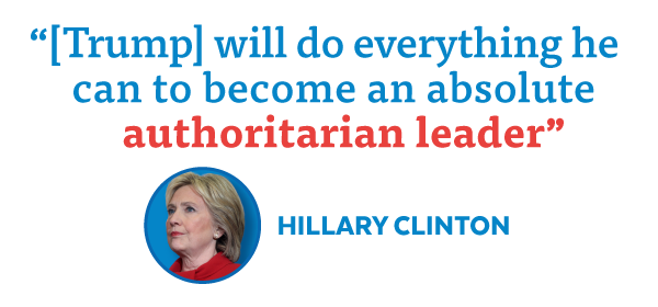 '[Trump] will do everything he can to become an absolute authoritarian leader' - Hillary Clinton